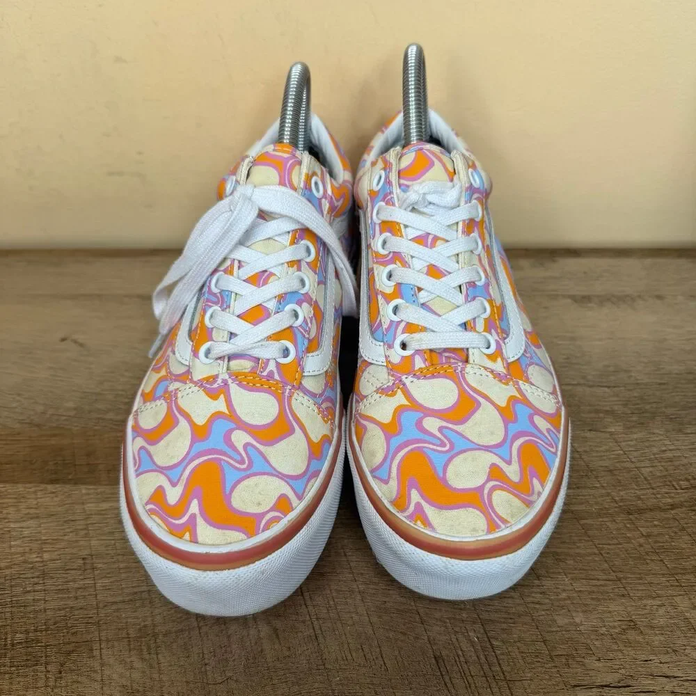 Vans Old Skool Stacked platform shoes UV Ink Peace Purple Womens size 7.5